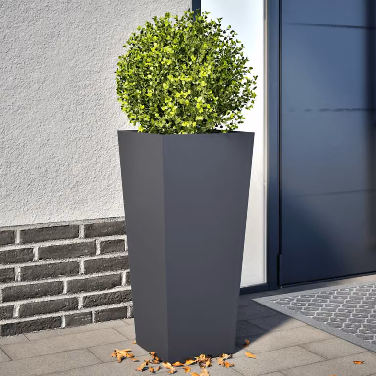 Set di 2 fioriere da giardino vidaXL in acciaio color antracite, L/P/H: 35 x 35 x 75 cm