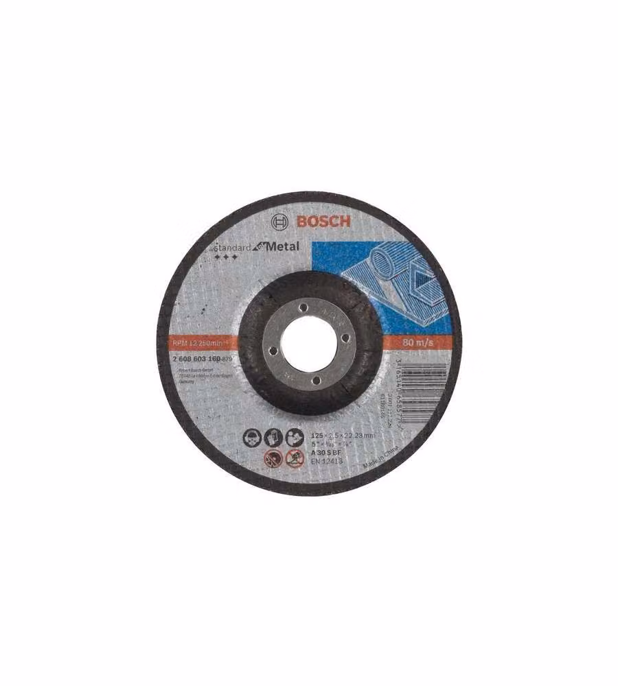 Disco abrasivo da taglio per metallo 125x22x2,5 mm standard