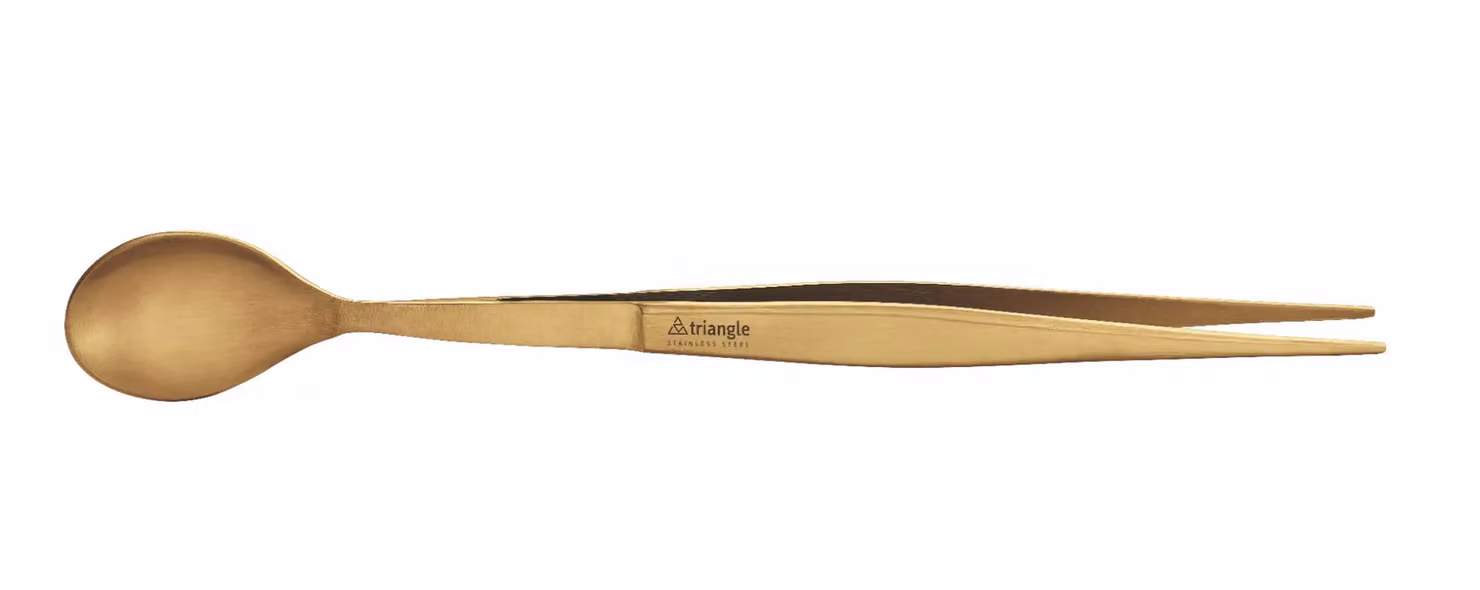 Pinza e cucchiaio da assaggio Dorata, acciaio inox 17cm Ambrogio Sanelli