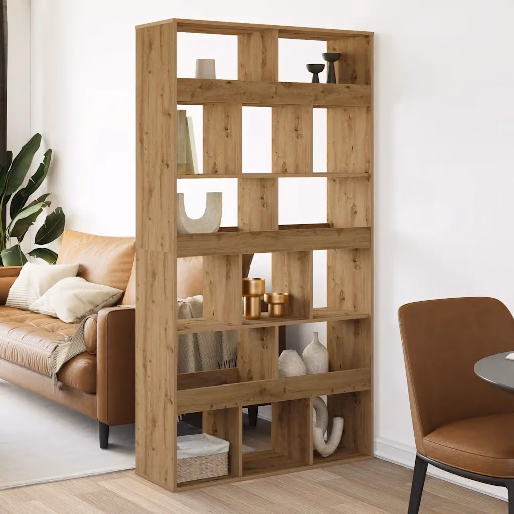 Libreria Artigianale vidaXL in Legno Multistrato e MDF, Colore Marrone, L 100 cm x P 33 cm x H 187,5 cm – 1