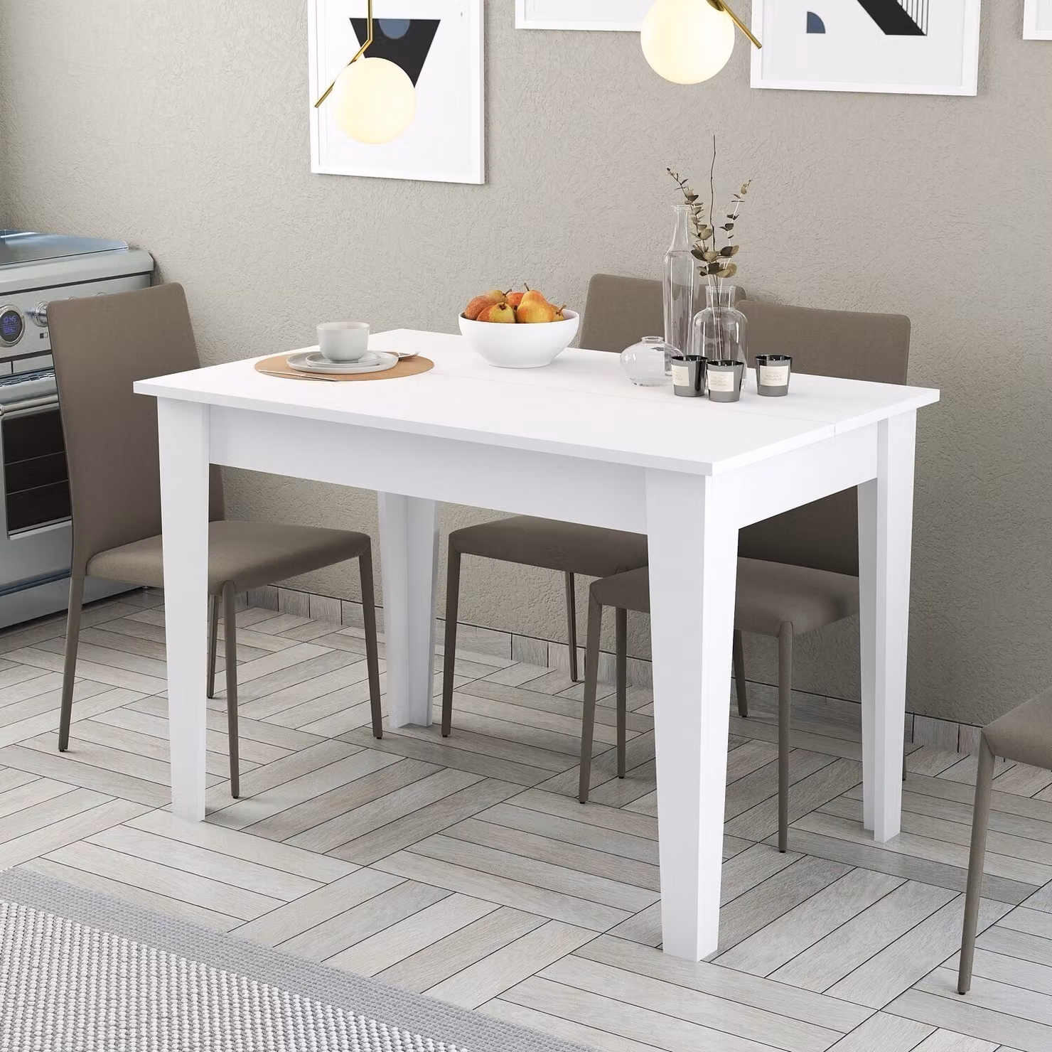 Skye Decor, Kiev 510 - Bianco, Tavoli, Tavoli da cucina, Bianco, 110 x 75 x 72 cm