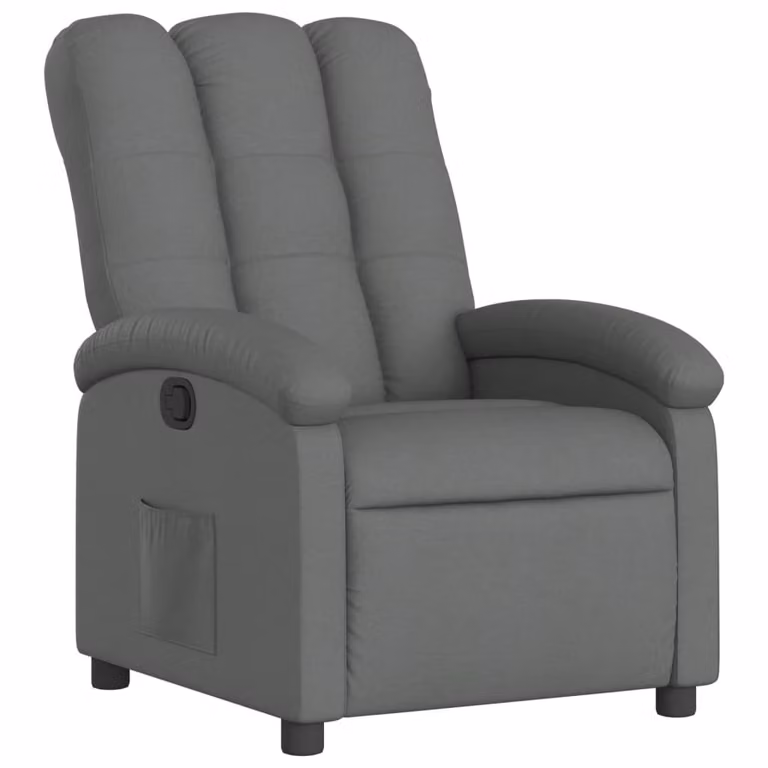 Poltrona reclinabile in tessuto grigio scuro