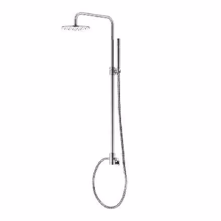 Steinberg Série 100 Système de douche, raccordement mural intégré, pomme de douche pluie ronde, douchette à main barre, 1002780, 1002780