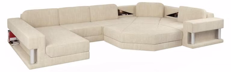 Design Ecksofa Stoff Moderne Sofas U-Form Wohnlandschaft Polsterecke Möbel