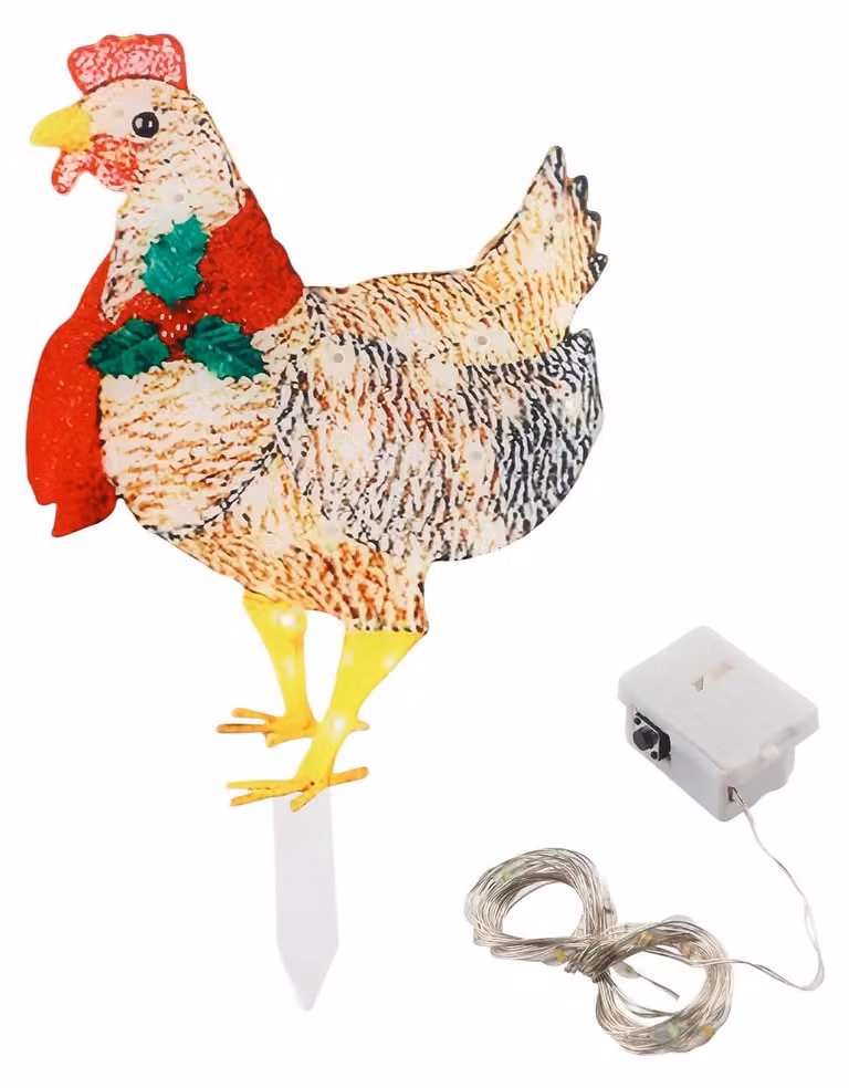 Decorazione a forma di pupazzo con cappello da Babbo Natale, con luci LED, realizzata in plastica, dimensioni 39,8x25 cm, adatta per interni ed esterni