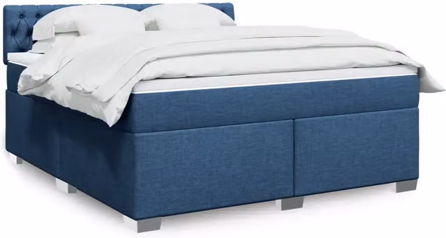 Letto Ibrido vidaXL con Giroletto a Molle e Materasso Blu e Bianco L/P: 180 x 200 cm