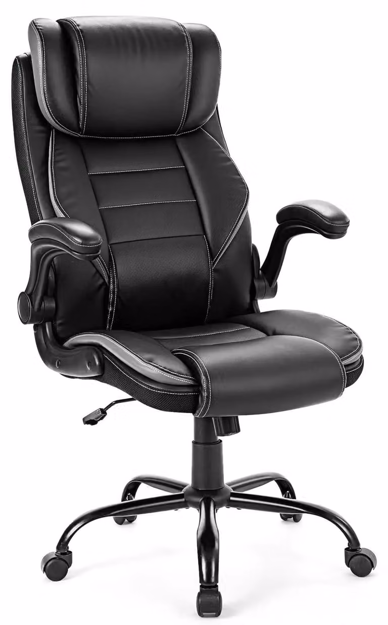 Sedia da ufficio, regolabile in altezza, design ergonomico, nero-grigio