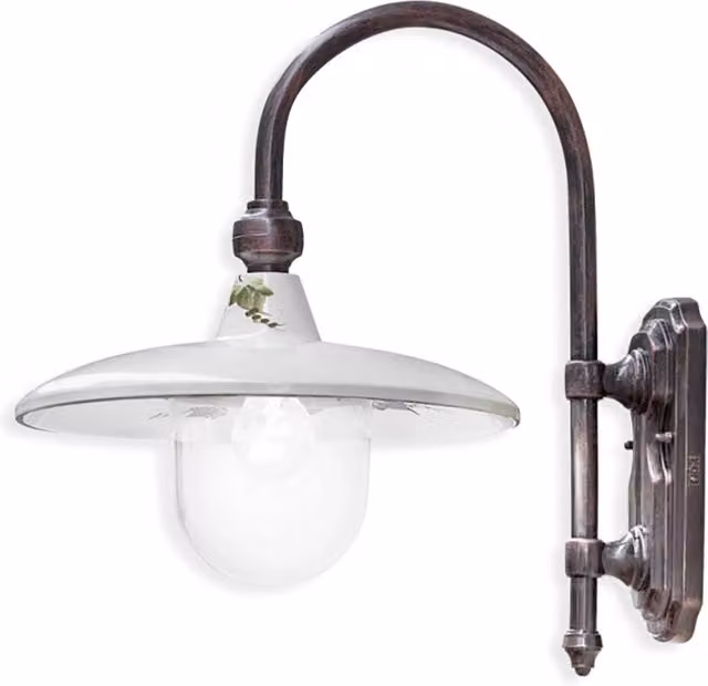 Applique Esterno Classica Campobasso Metallo E Ceramica Nero Sfumato 1 Luce E27