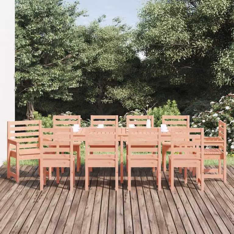 Set da pranzo per giardino vidaXL in legno di Douglas marrone, 11 pezzi