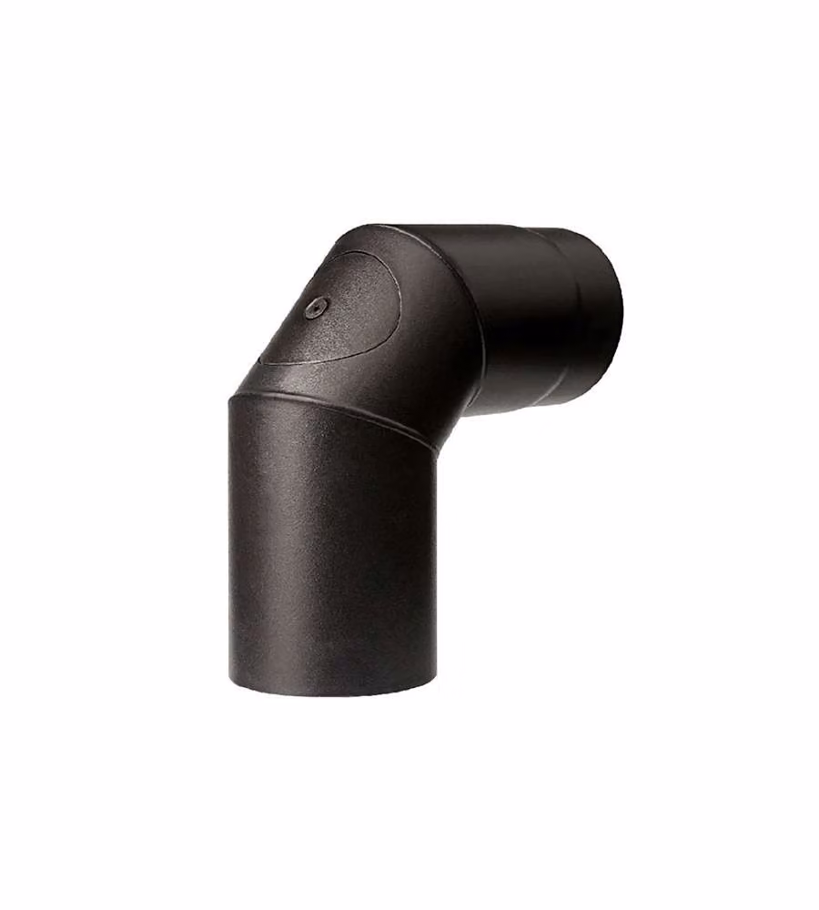 Gomito Acciaio 90° 12 cm Nero con sportello ispezione da 2Mm Aeternum Ala