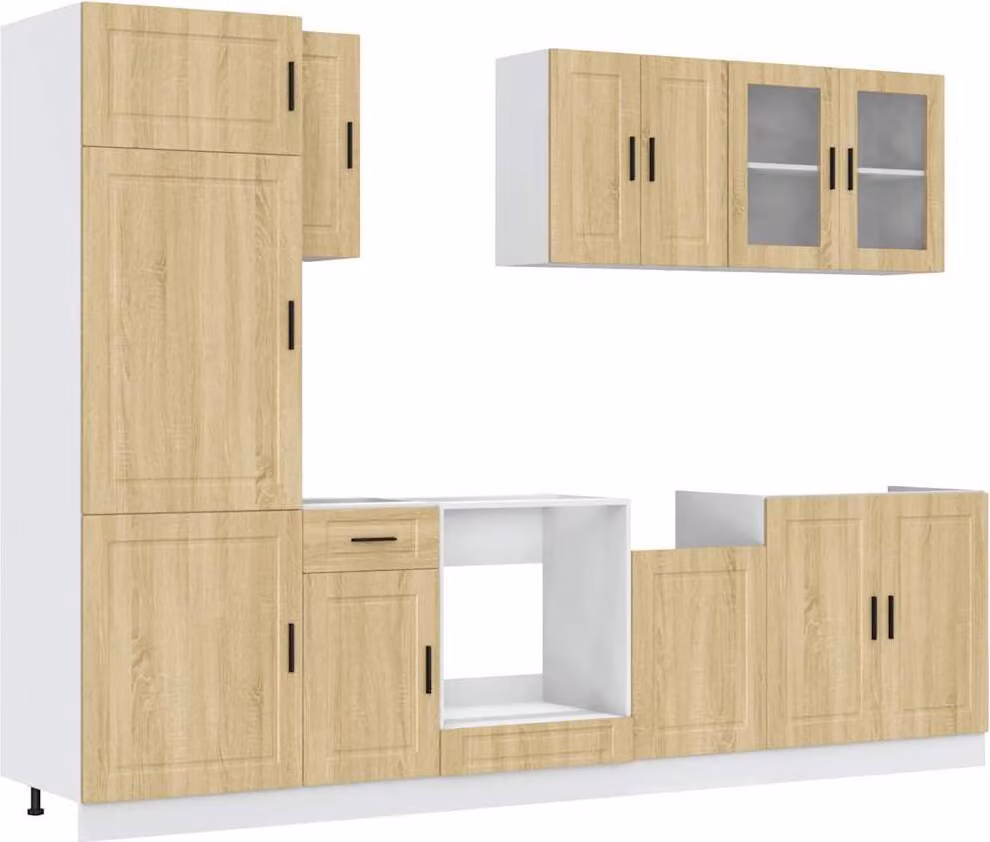 Set Mobili da Cucina 8 pz Porto Rovere Sonoma in Truciolato