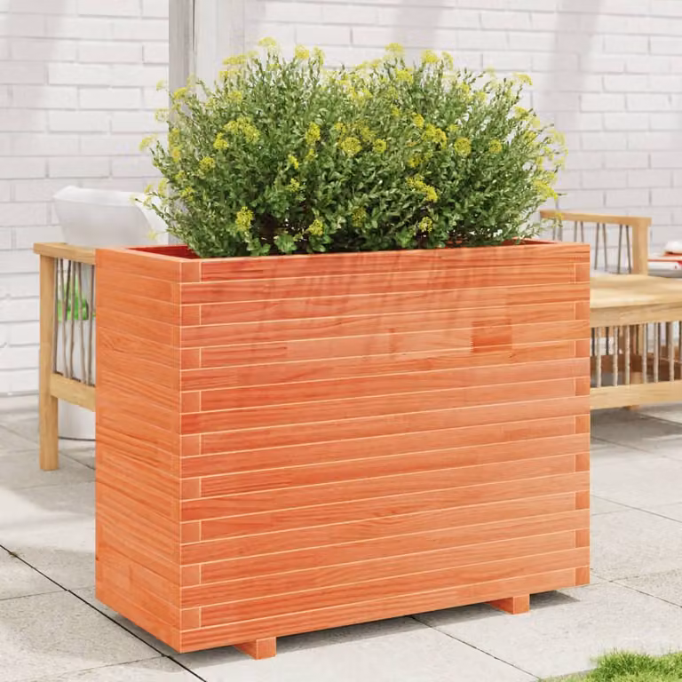 Fioriera da giardino vidaXL in legno massello marrone L: 90 cm, P: 40 cm, H: 72,5 cm