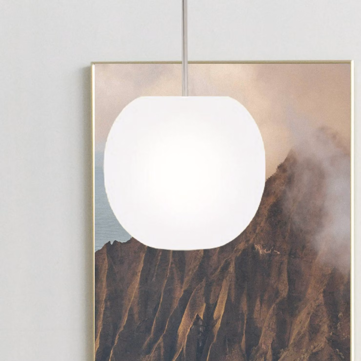 Casablanca Lampada a sospensione Acai, dimmerabile, Bianco / Opale, Soggiorno / Sala da pranzo, Vetro, Lampada a sospensione