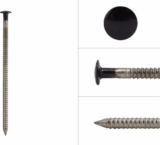Chiodi ad anello per rivestimenti di facciata Acciaio inox nero A4 2,6 x 65 - scatola 500 grammi