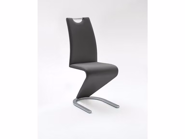 Sedia da pranzo >Pupik I< (set da 2) in metallo grigio - 45x102x62 cm (LxAxP)
