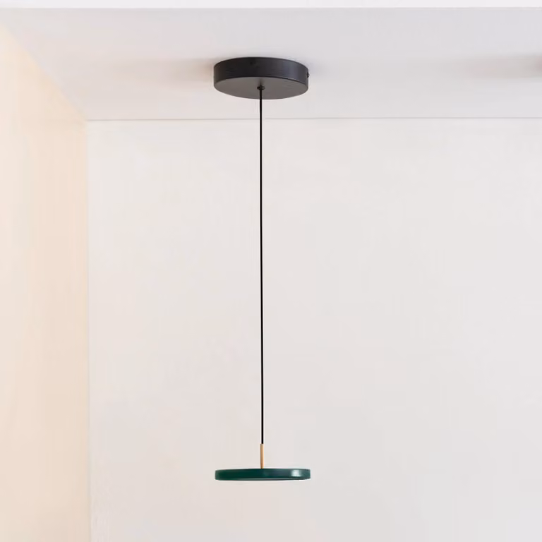 UMAGE Lampada a sospensione Asteria Micro V2, dimmerabile, Verde, Soggiorno / Sala da pranzo, Alluminio, Scandinavo, Lampada a sospensione