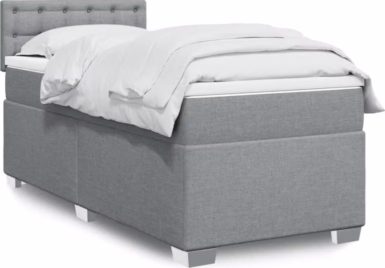 Maison Exclusive - Giroletto a Molle con Materasso Grigio Chiaro100x200 cm Tessuto