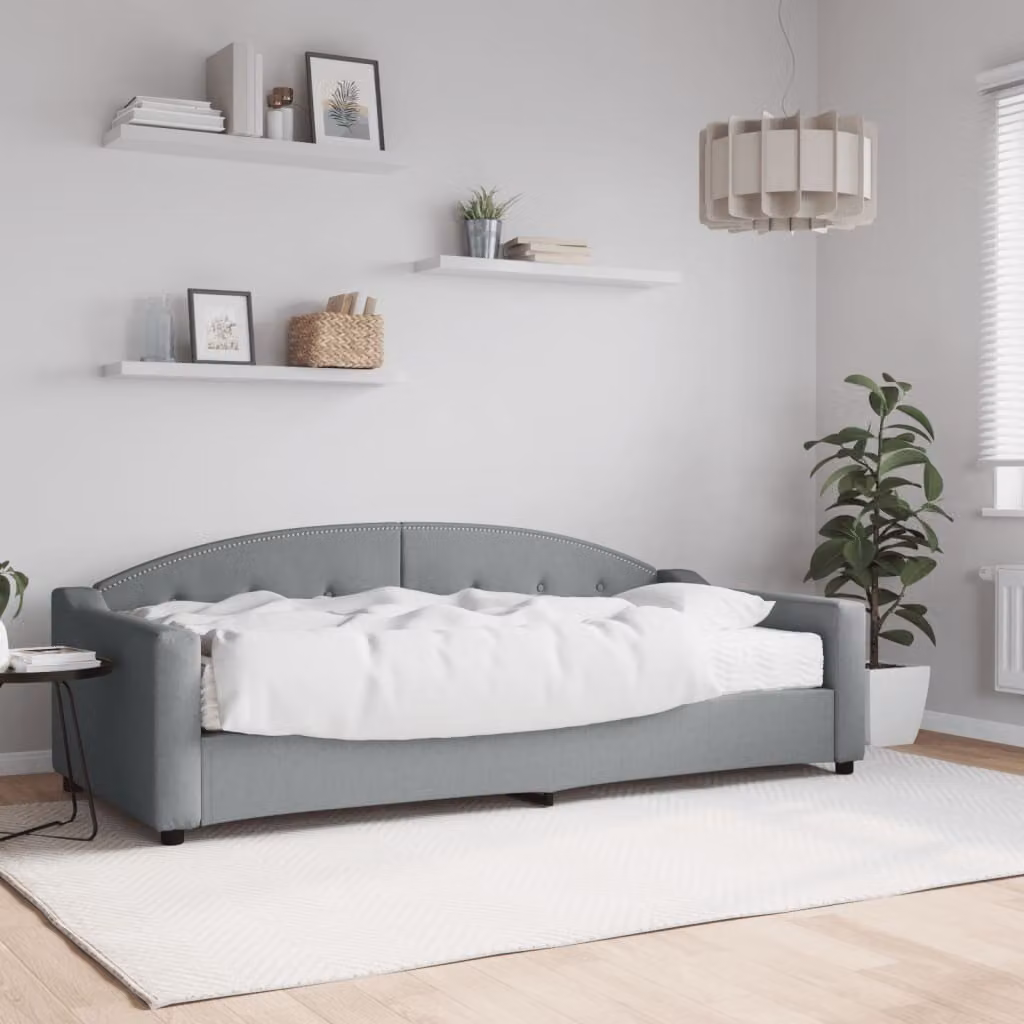 Maison Exclusive - Divano letto con materasso grigio chiaro 90x200 cm in tessuto