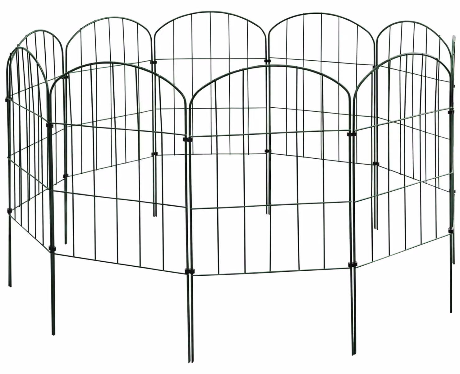 Recinzione da giardino a innesto 10 elementi di recinzione per cani 43 cm Recinzione a rete in metallo Selezione V2Aox