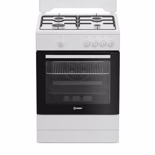 Cucina A Gas I6GGKMW 60 Cm, 4 Fuochi, Forno A Gas, 64 Litri, Click&Clean, Steam&Clean, Timer, Colore Bianco, Classe Energetica A
