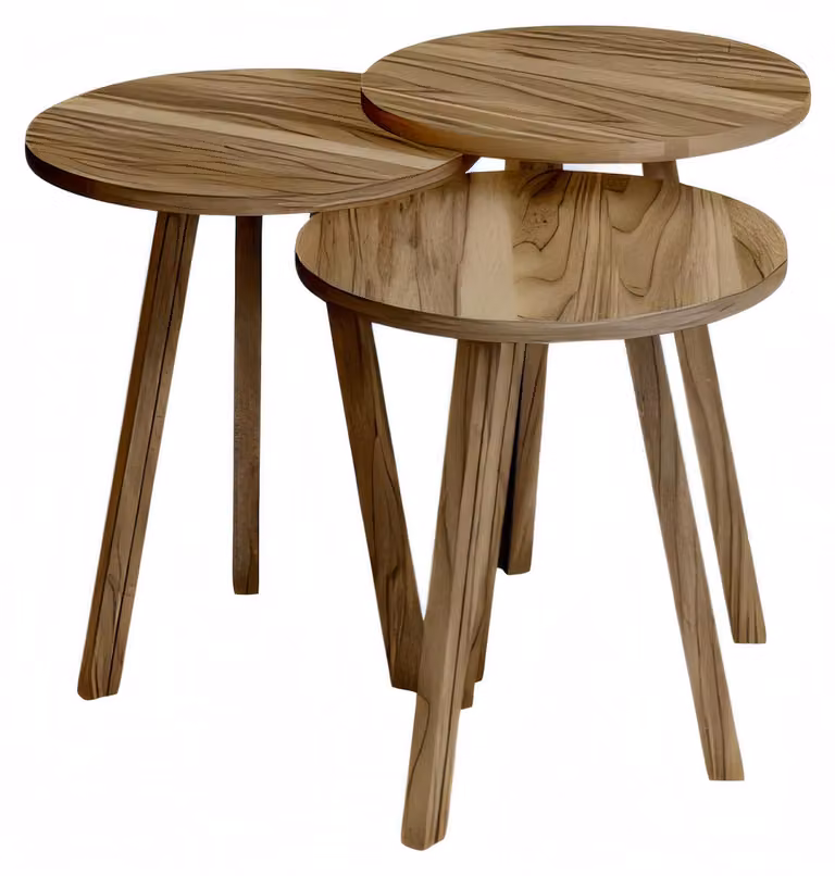 Elegantes braunes Holz Couchtisch-Set im stilvollen Design