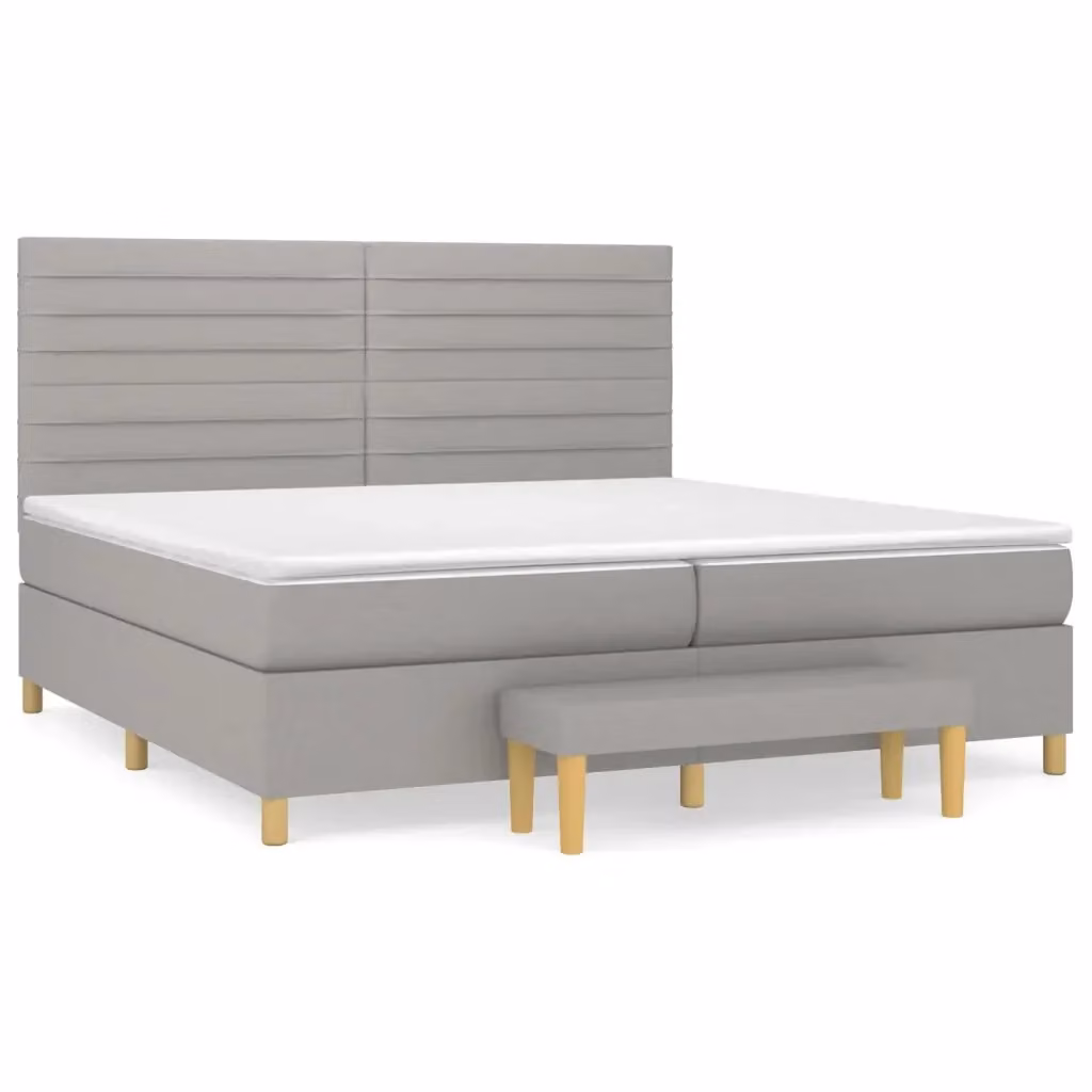 Letto Ibrido con Giroletto a Molle e Materasso vidaXL Grigio Chiaro e Bianco L/P/H: 200 x 200 x 128 cm – 2