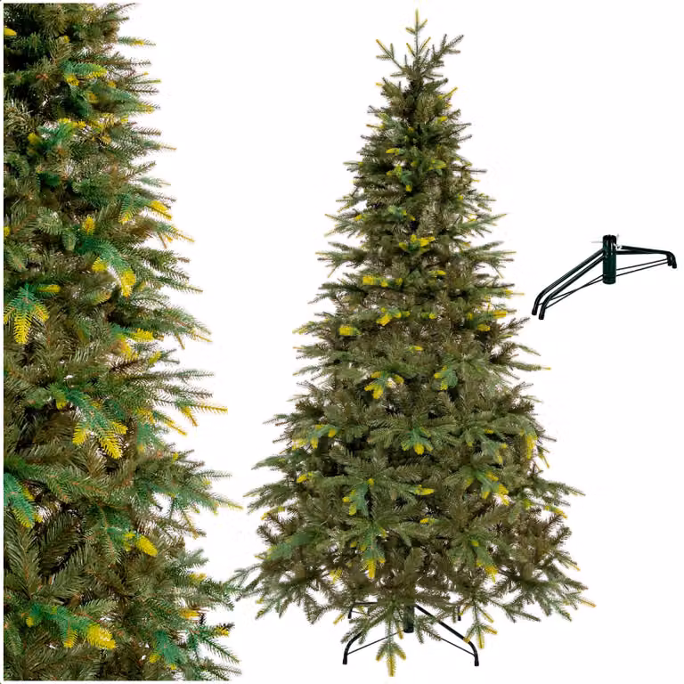 Albero di Natale artificiale Springos® Premium 220 cm | Abete rosso con rami fitti | Albero di Natale realistico con stabile supporto in metallo