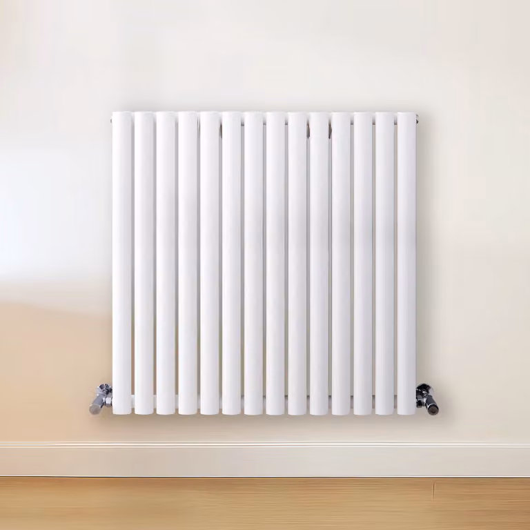 Radiatore Orizzontale Doppio di Design Bianco 800x826mm 1240W Termosifone Arredo - Design