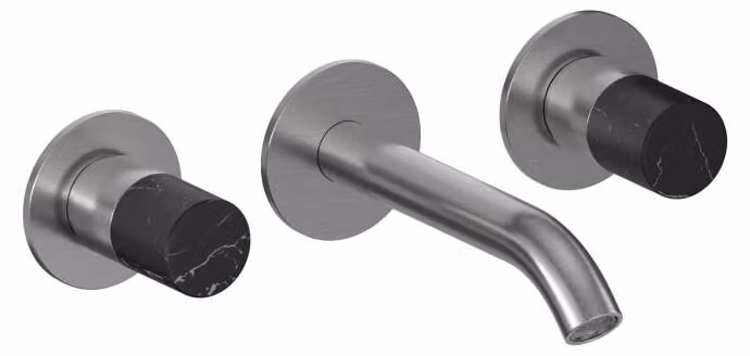 ALLUVION Minerva, miscelatore monocomando per lavabo in acciaio inossidabile, da incasso, con 3 fori, modello 160, senza corpo valvola