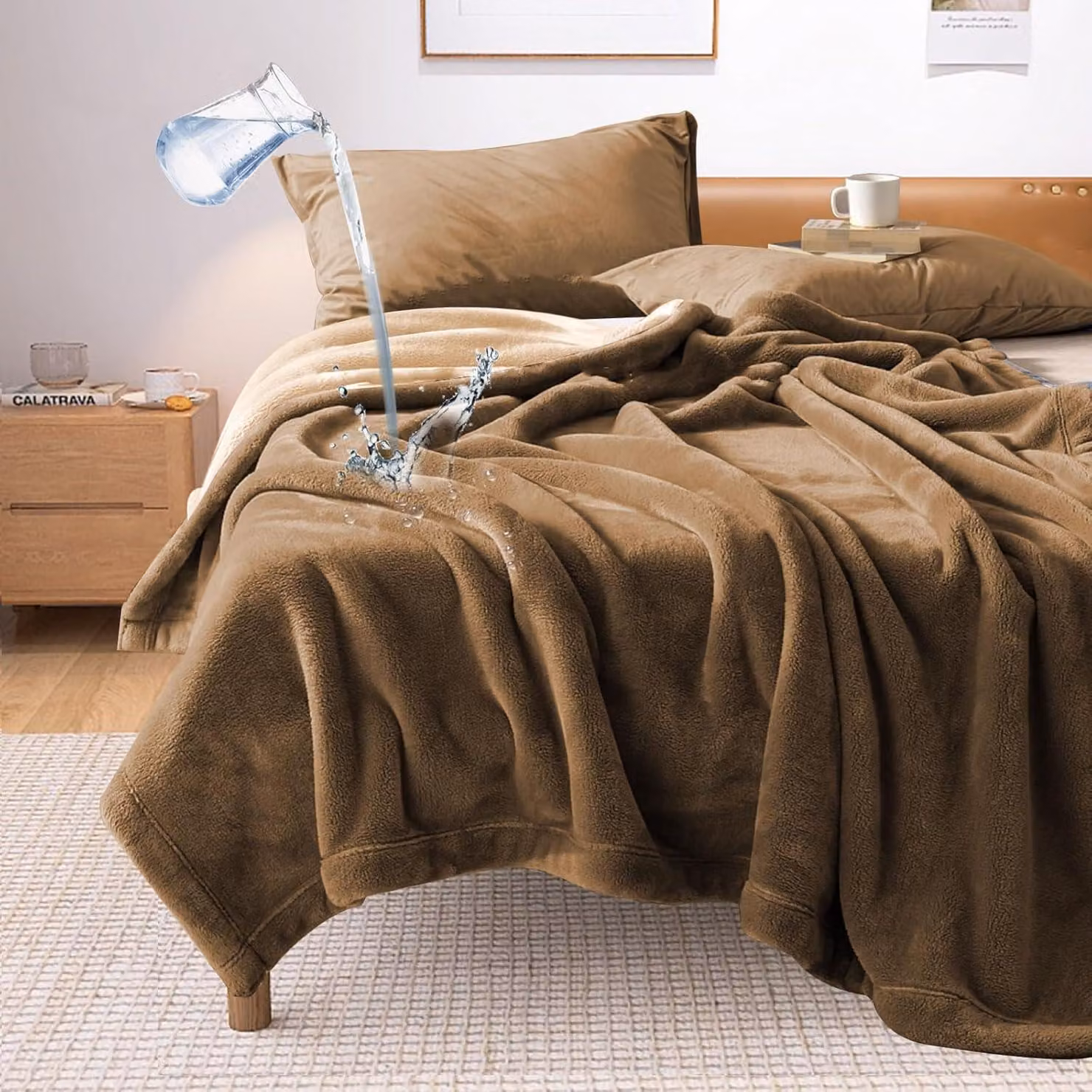Coperta impermeabile per coppie, 230 x 203 cm, coprimaterasso protettivo per la camera da letto