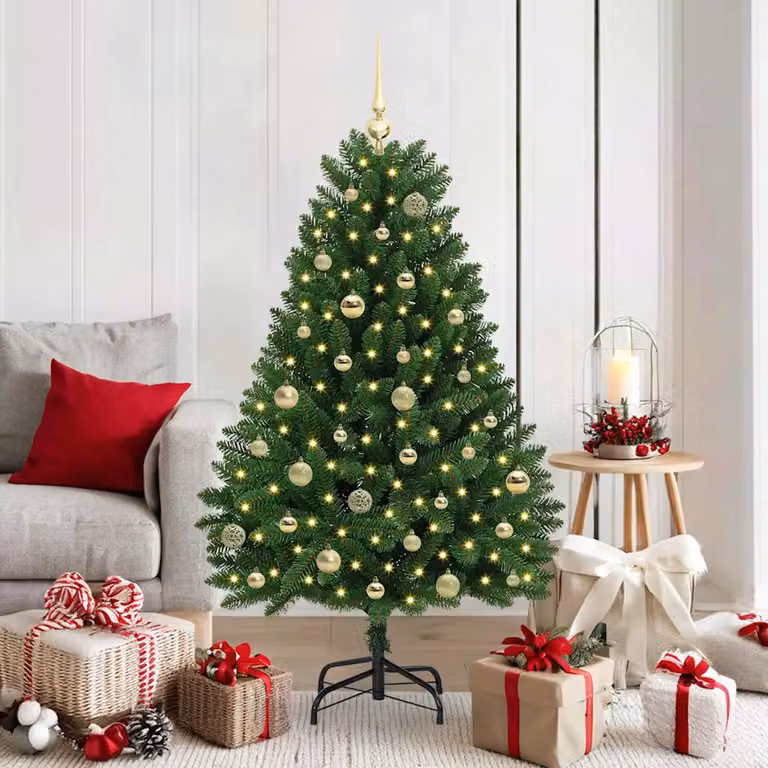 Albero di Natale artificiale vidaXL verde con 150 LED bianco caldo