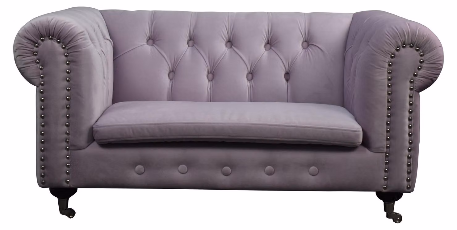 Chesterfield 2 Sitzers Klassische Luxus Barock Rokoko Sofa Leder Couch