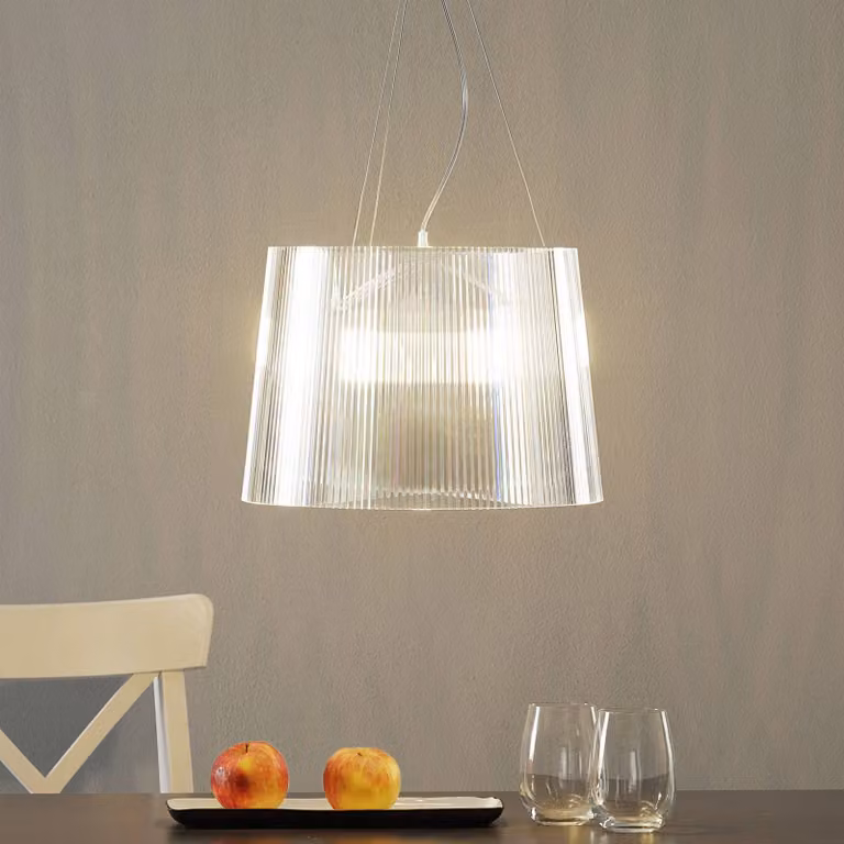 Kartell Lampada a sospensione Gè, Chiaro / Trasparente, Soggiorno / Sala da pranzo, Plastica, Design, Lampada a sospensione