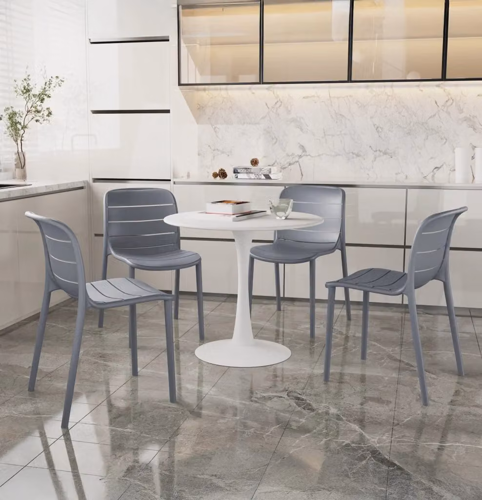 Set di 4 sedie moderne Iris grigie in polipropilene e fibra di vetro per interno ed esterno Il Gruppone Passione Casa – 2
