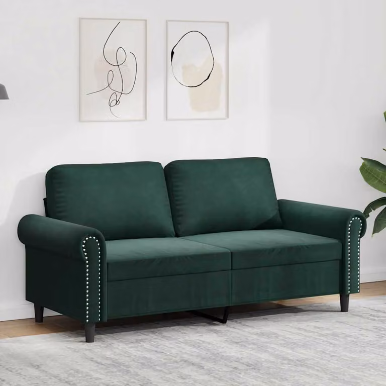 vidaXL Divano Moderno in Velluto Verde con Struttura in Metallo per il tuo Soggiorno