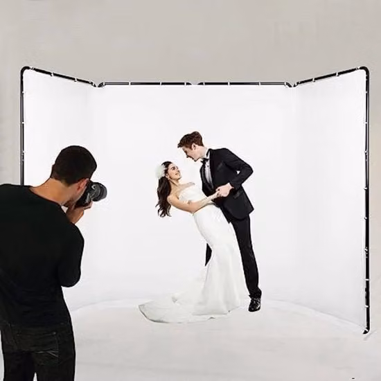Kit di Fotostudio Portatile con Sostegno per Retroilluminazione Bianca