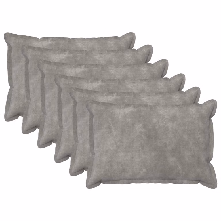 Set di 6 federe vidaXL HOUTEN in microfibra grigio chiaro, 50 x 75 cm