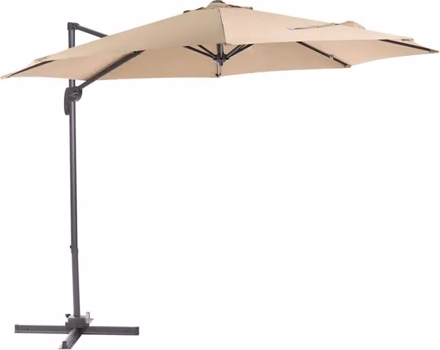 Ombrellone da giardino in tessuto beige sabbia 240 cm girevole resistente agli agenti atmosferici