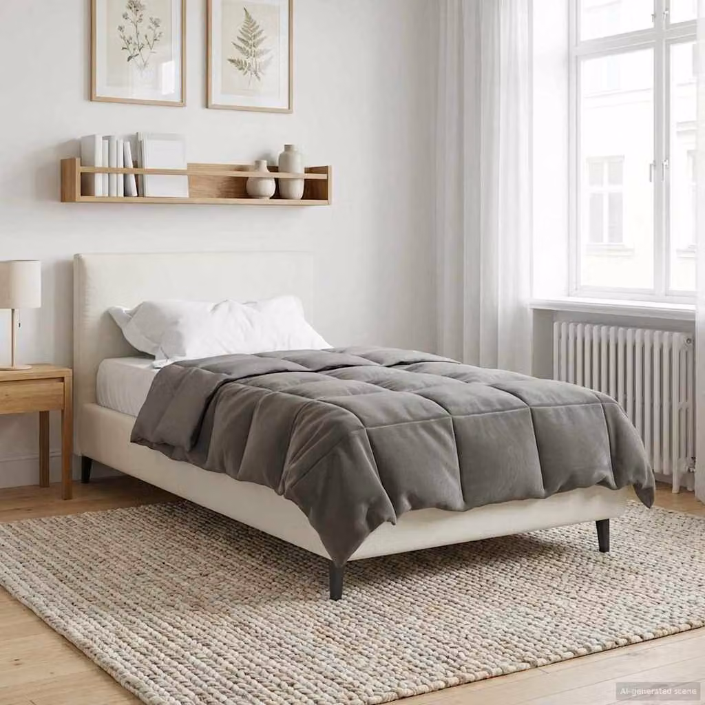 Piumone invernale reversibile in microfibra vidaXL, grigio, L 135 x P 220 cm