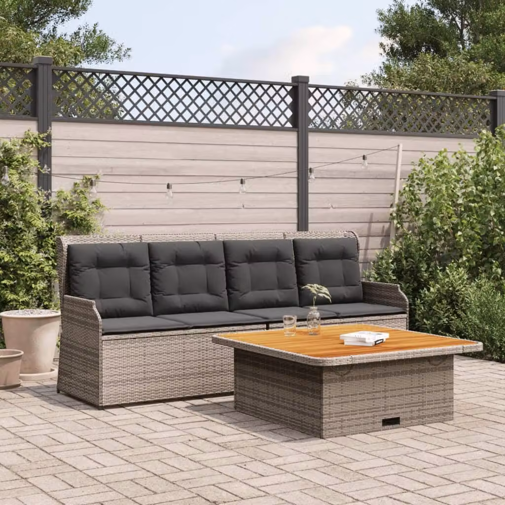 Maison Exclusive - Set Divani da Giardino 3 pz con Cuscini Grigio in Polyrattan