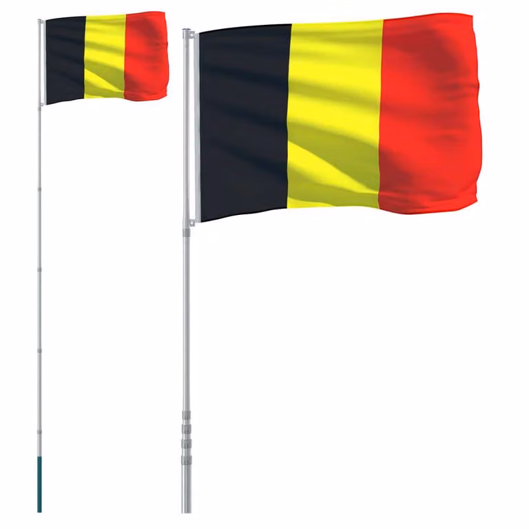 Asta e Bandiera Belgio 5,5 m Alluminio