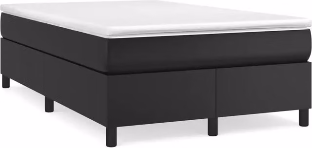 Giroletto a Molle con Materasso Nero 120x190 cm in Similpelle 3269697
