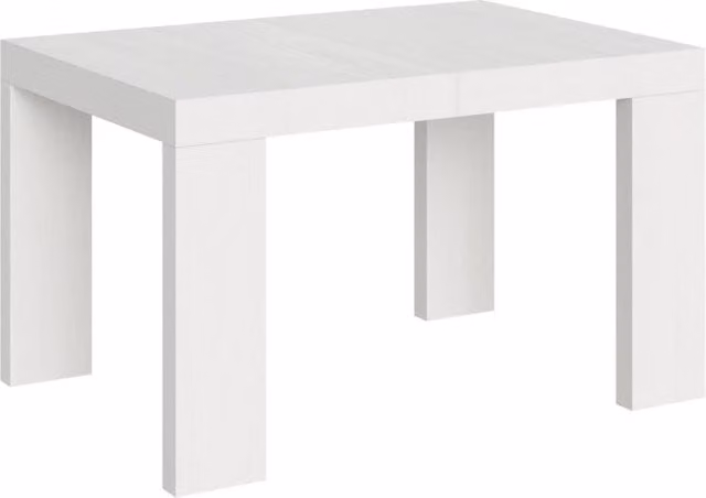 Tavolo allungabile Roxell moderno in legno di frassino bianco L: 130-390 cm, P: 90 cm, H: 77 cm