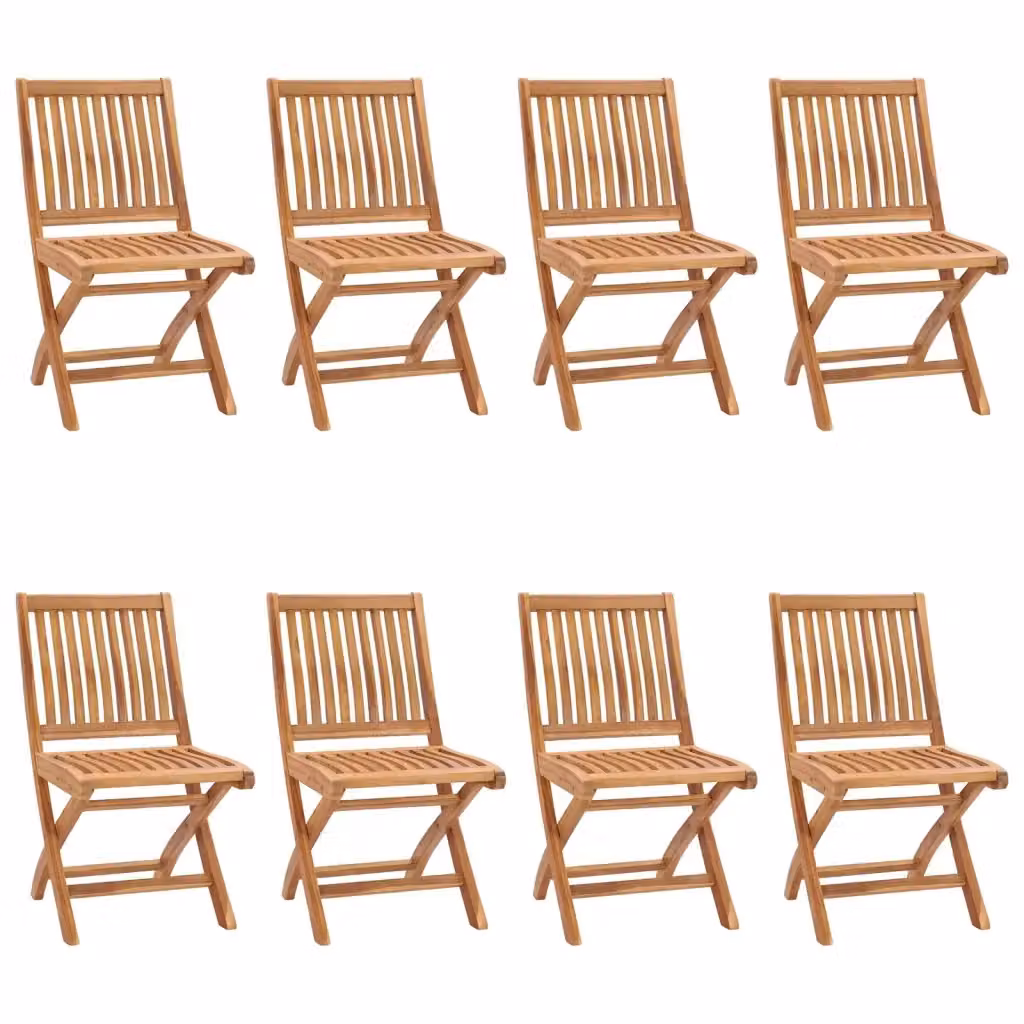 Set di 8 sedie pieghevoli e impilabili vidaXL in legno di teak con cuscini in tessuto antracite per giardino – 2