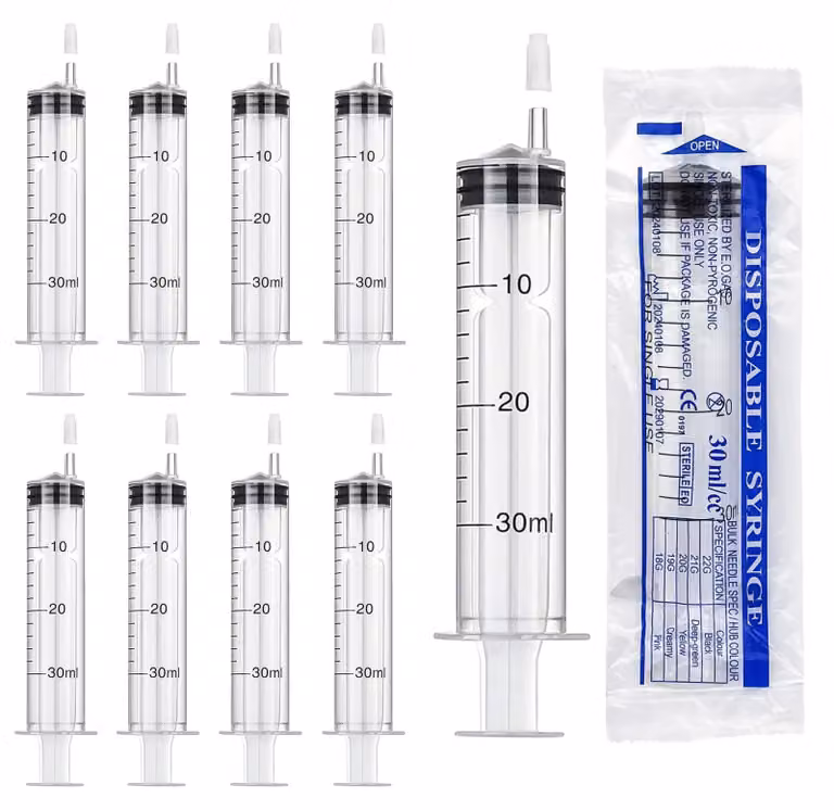 Set di 10 siringhe sterili da 30 ml