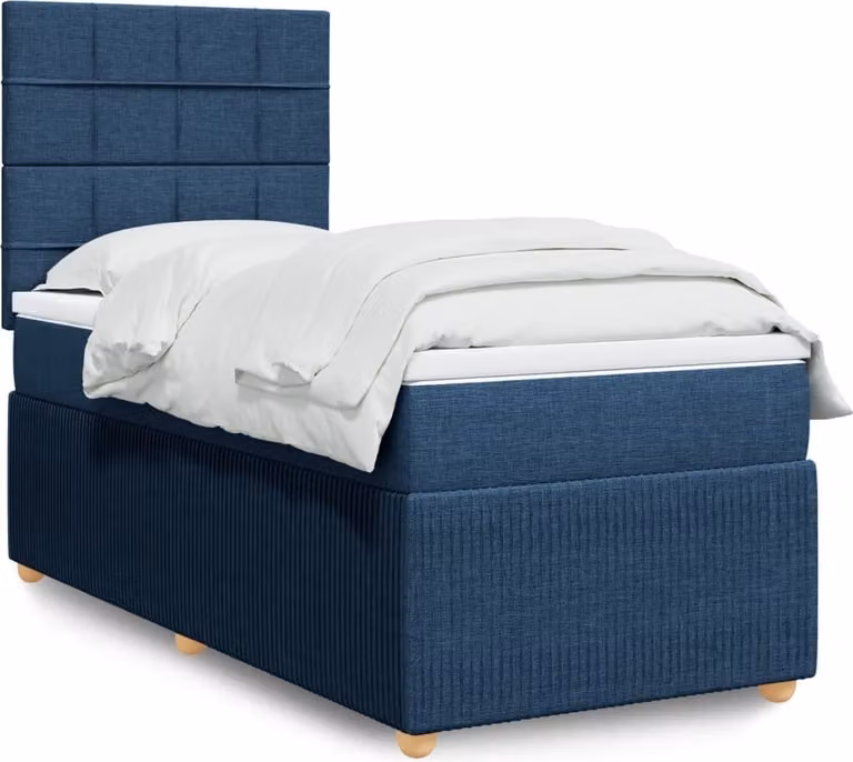 Maison Exclusive - Giroletto a Molle con Materasso Blu 90x200 cm inTessuto