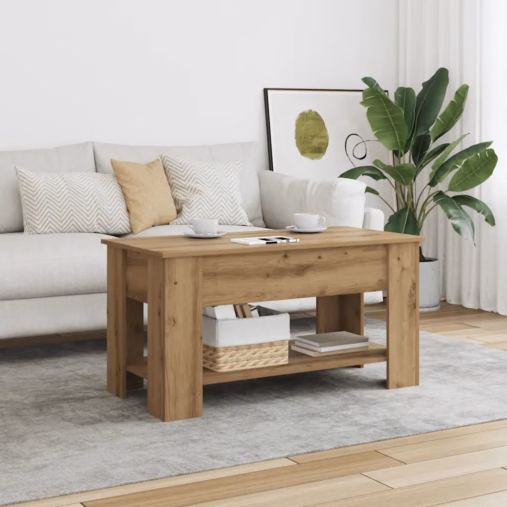 vidaXL Tavolino da Salotto Moderno in Legno Rovere e MDF, Rettangolare, Marrone, L 101 x P 49 x H 52 cm