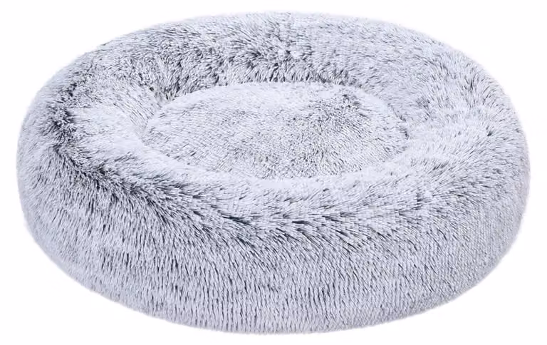 A. Letto morbido per animali domestici, ideale per cani, forma a ciambella, realizzato in Pelliccia sintetica, lavabile in lavatrice