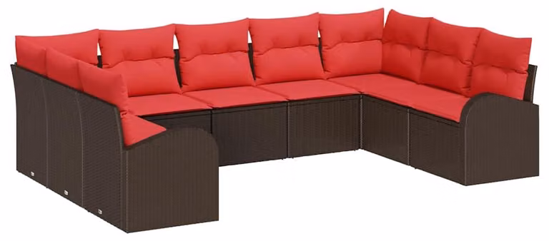 Set di divani con cuscino Marrone Rattan in Polipropilene