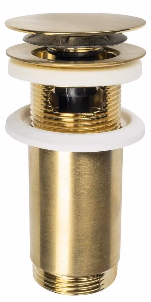 Set di scarico per lavabo 5/4", click-clack, tappo grande, max 80 mm, oro opaco